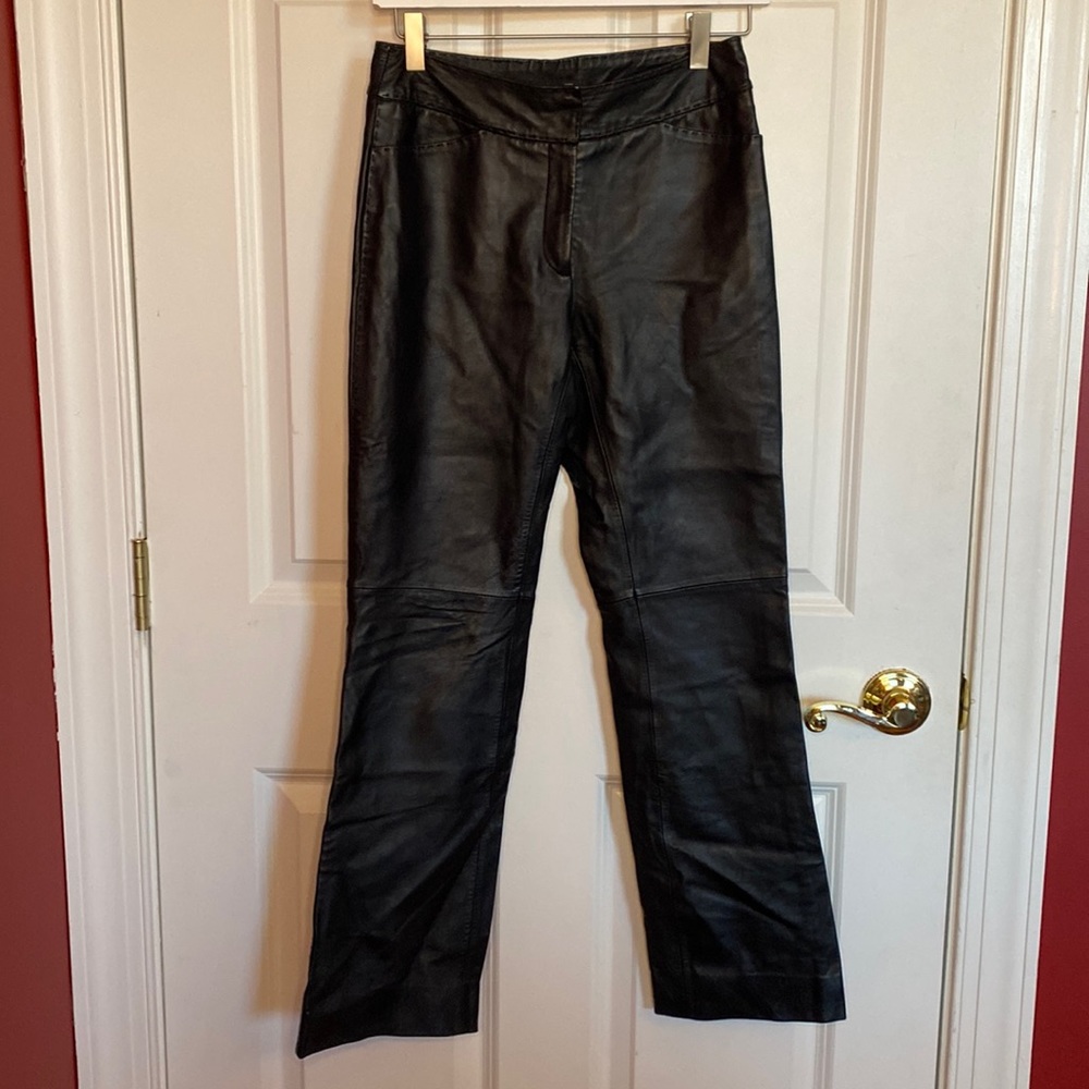Sandra Angelozzi Black Leather Pants (size 32).